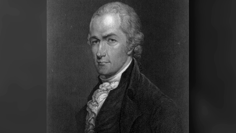 The image depicts a portrait of James Alexander Hamilton